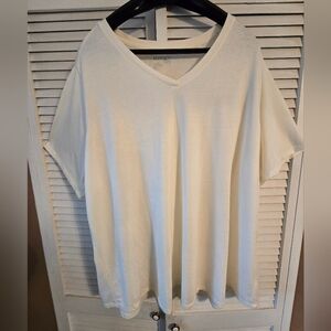 Women's White V-Neck Top